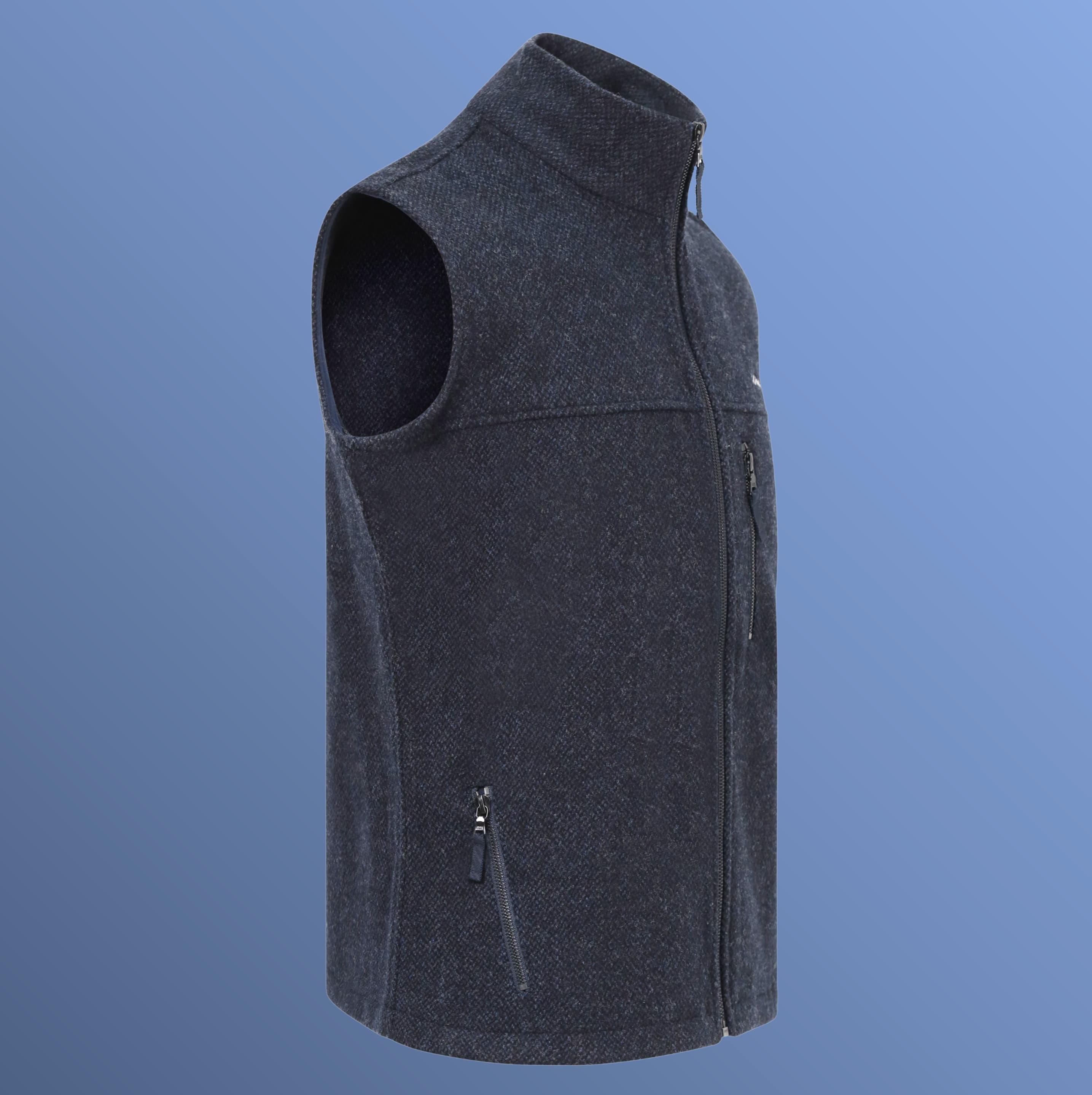 Men's PureFleece 100% Merino Fleece mid layer Gilet Vest . Created with our unique weave for superior performance over knitted merino fleece tops