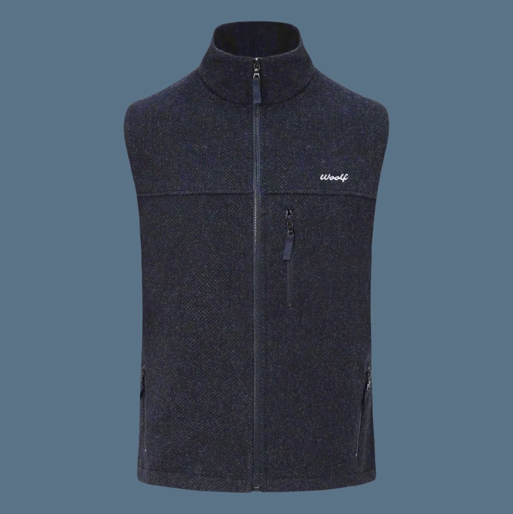 Women's PureFleece 100% Merino Fleece mid layer Gilet Vest . Created with our unique weave for superior performance over knitted merino fleece tops.