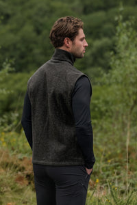 Moss Green men’s wool gilet rear