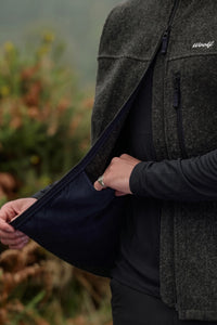 Moss Green men’s wool gilet with  stash pockets