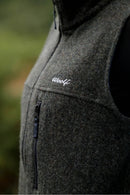 Women’s wool gilet in Moss green embroidered logo