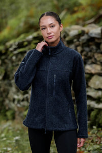 Women’s Merino wool fleece jacket in Loch Blue