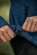 Women’s Merino wool fleece jacket in River Blue cinch cord